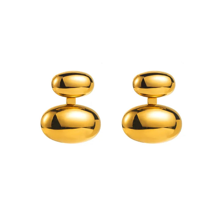 Golden duo studs - 18 karat forgyldt Rustfrit Ædelstål