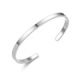 Åben armring 4mm - rustfrit ædelstål - kan graveres indvendigt og udvendigt - Gratis gravering