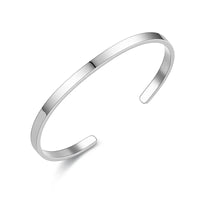 Åben armring 4mm - rustfrit ædelstål - kan graveres indvendigt og udvendigt - Gratis gravering