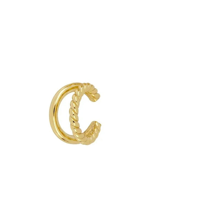 Sæt af 4 par øreringe og 1 cuff i 24 karat forgyldt sterlingsølv og kobber