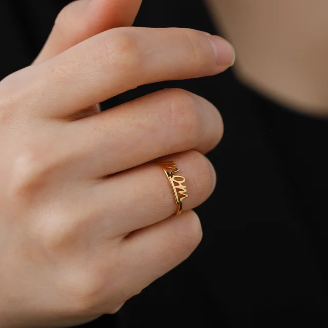 Mom ring - 18 karat forgyldt ædelstål