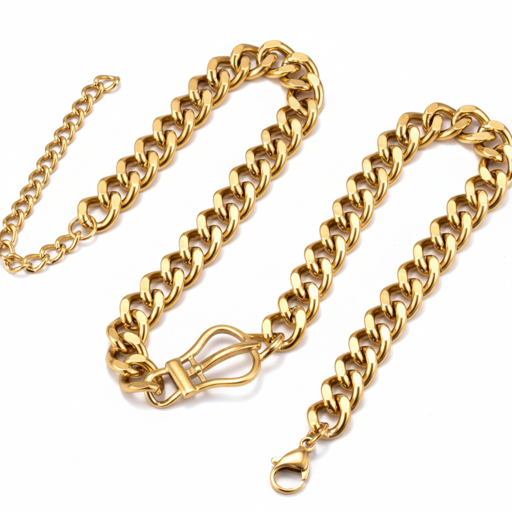 Halskæde buckle - 18 karat forgyldt titanium