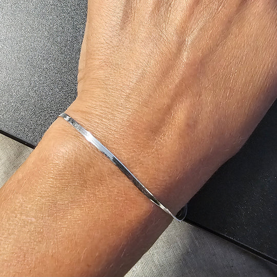 Flad slangekæde 2mm. i 925 sterlingsølv