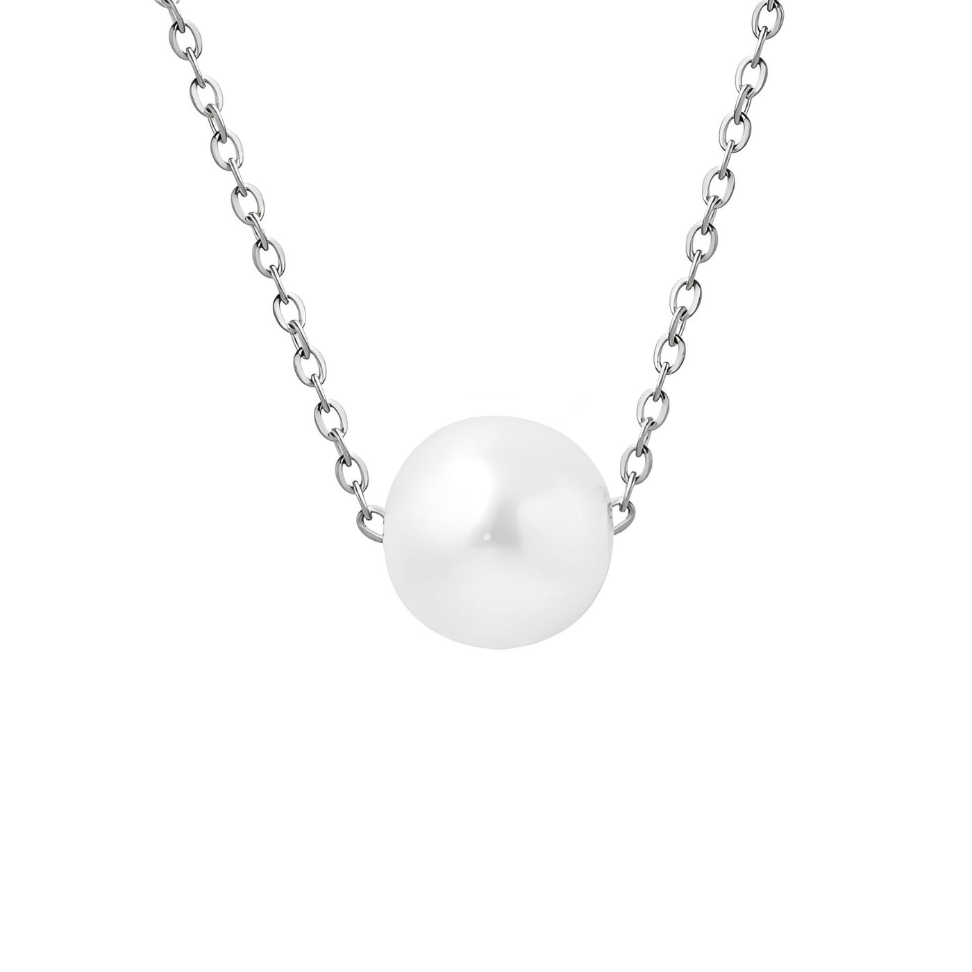 Halskæde med enkel perle i titanium