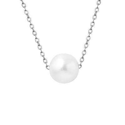 Halskæde med enkel perle i titanium