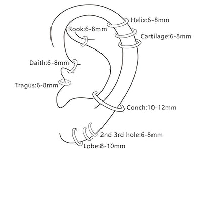 Hoops i 18 karat forgyldt ædelstål 6-7-8-9-10 mm.