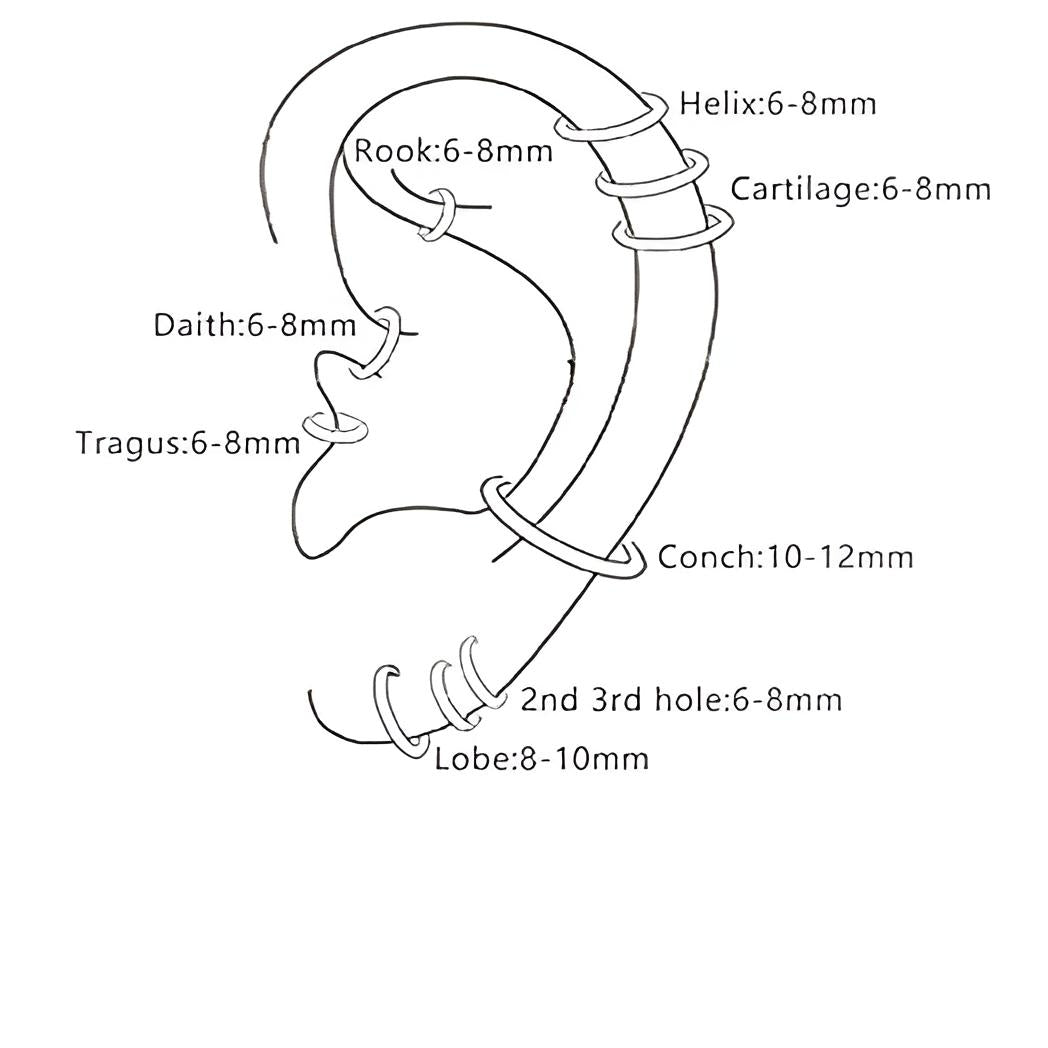 Piercing hoops i 18 karat forgyldt ædelstål 6-8-10mm.