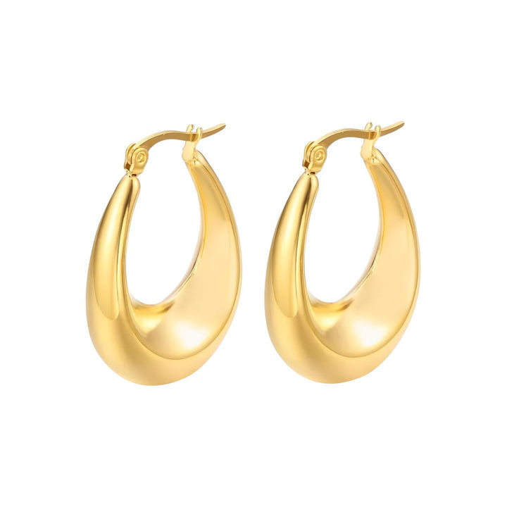 Ovale hoops (30mm) - 18 karat forgyldt ædelstål