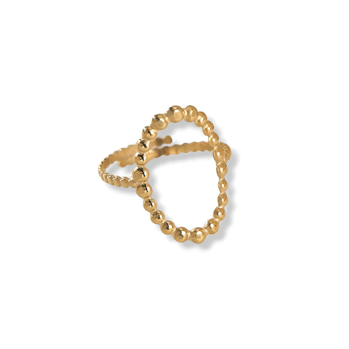 Oval ring med dots i 18 karat forgyldt titanium