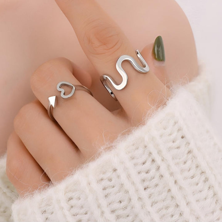 Ring dybe bølger - titanium