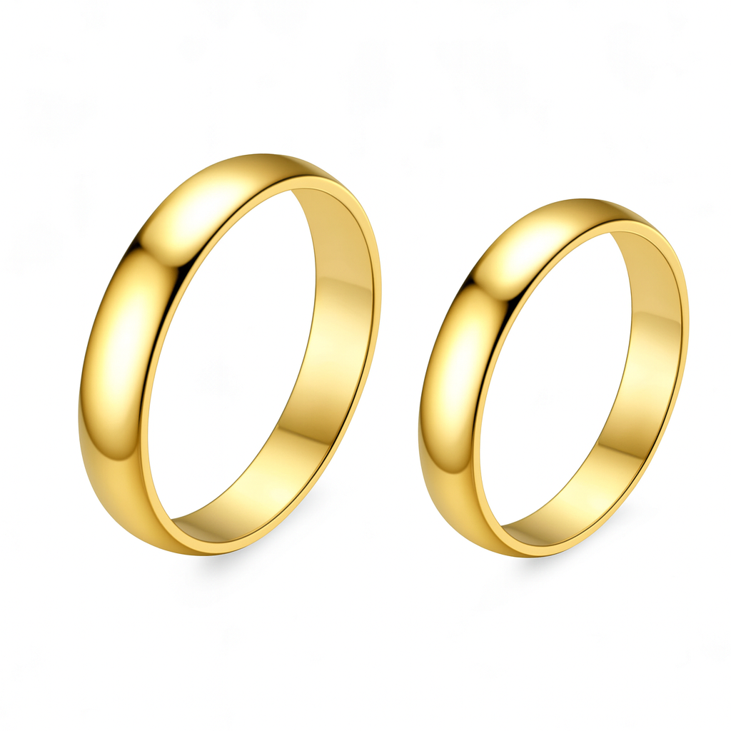 Band ring 4mm. i 18 karat forgyldt titanium