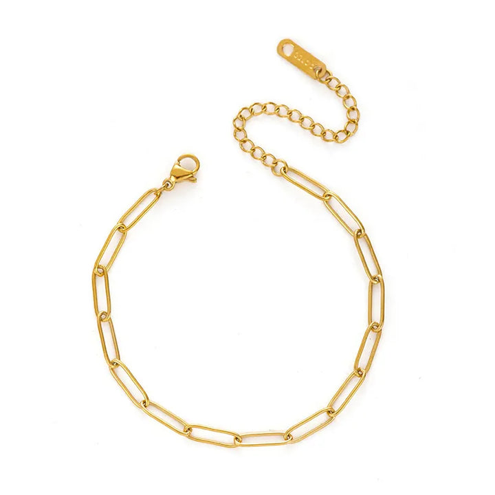 Link armbånd i 18 karat forgyldt titanium