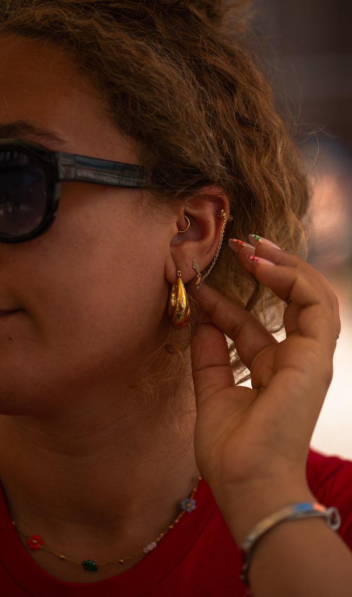 Ovale hoops 30mm - 18 karat forgyldt ædelstål