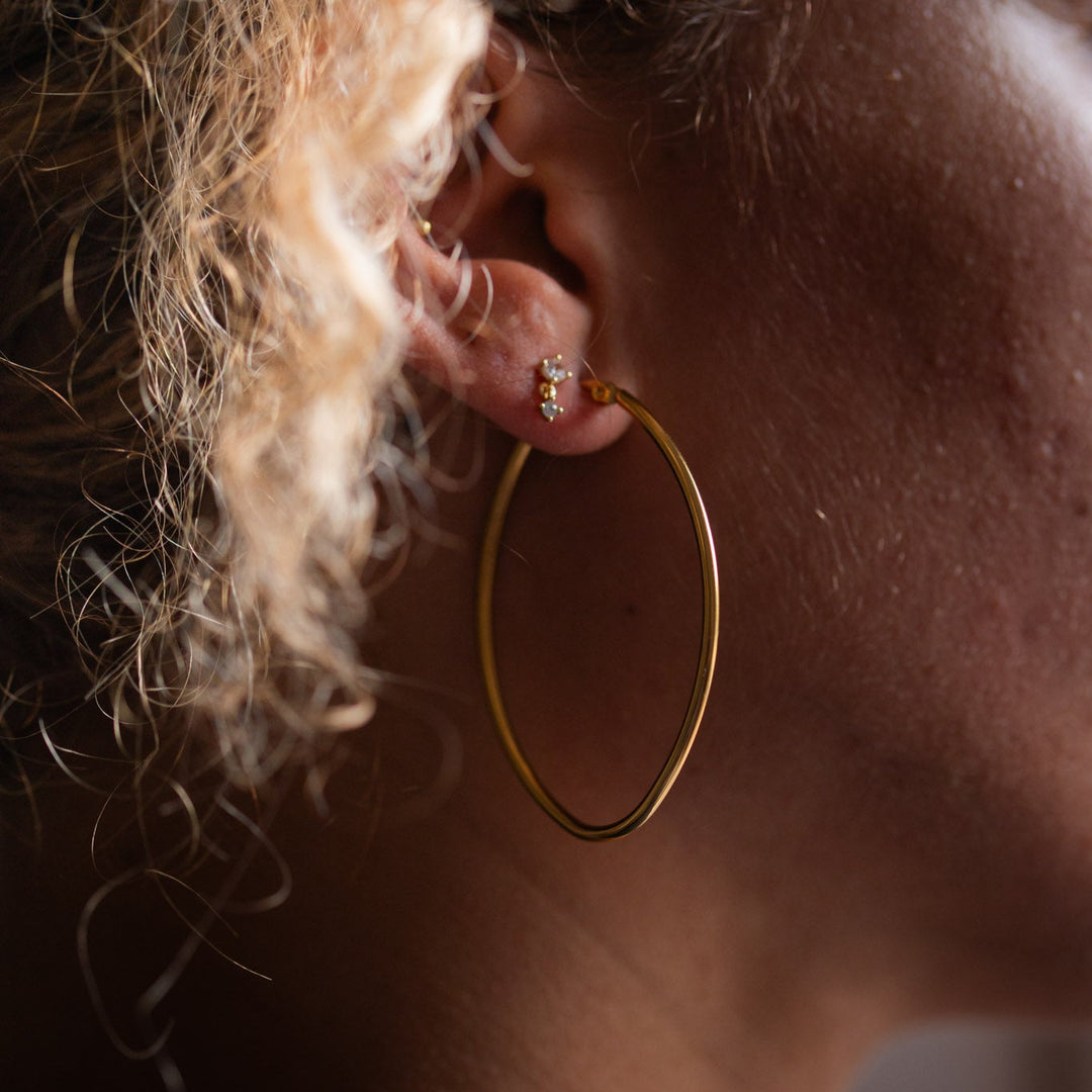 Ovale hoops 5.8cm - 18 karat forgyldt ædelstål