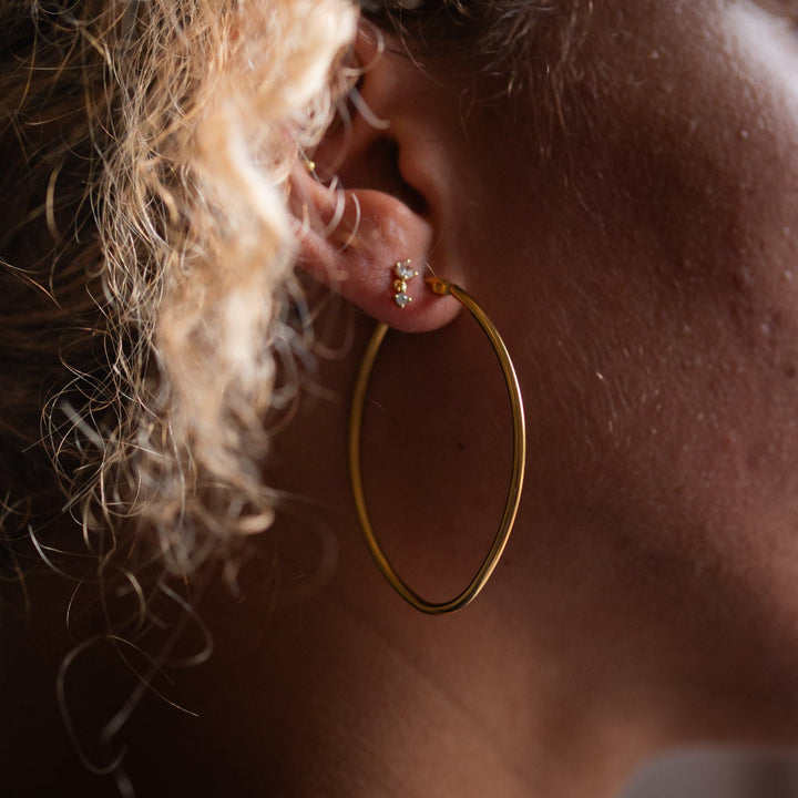 Ovale hoops 5.8cm - 18 karat forgyldt ædelstål