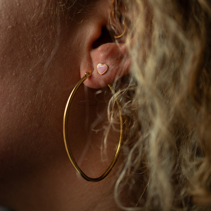 Ovale hoops 5.8cm - 18 karat forgyldt ædelstål