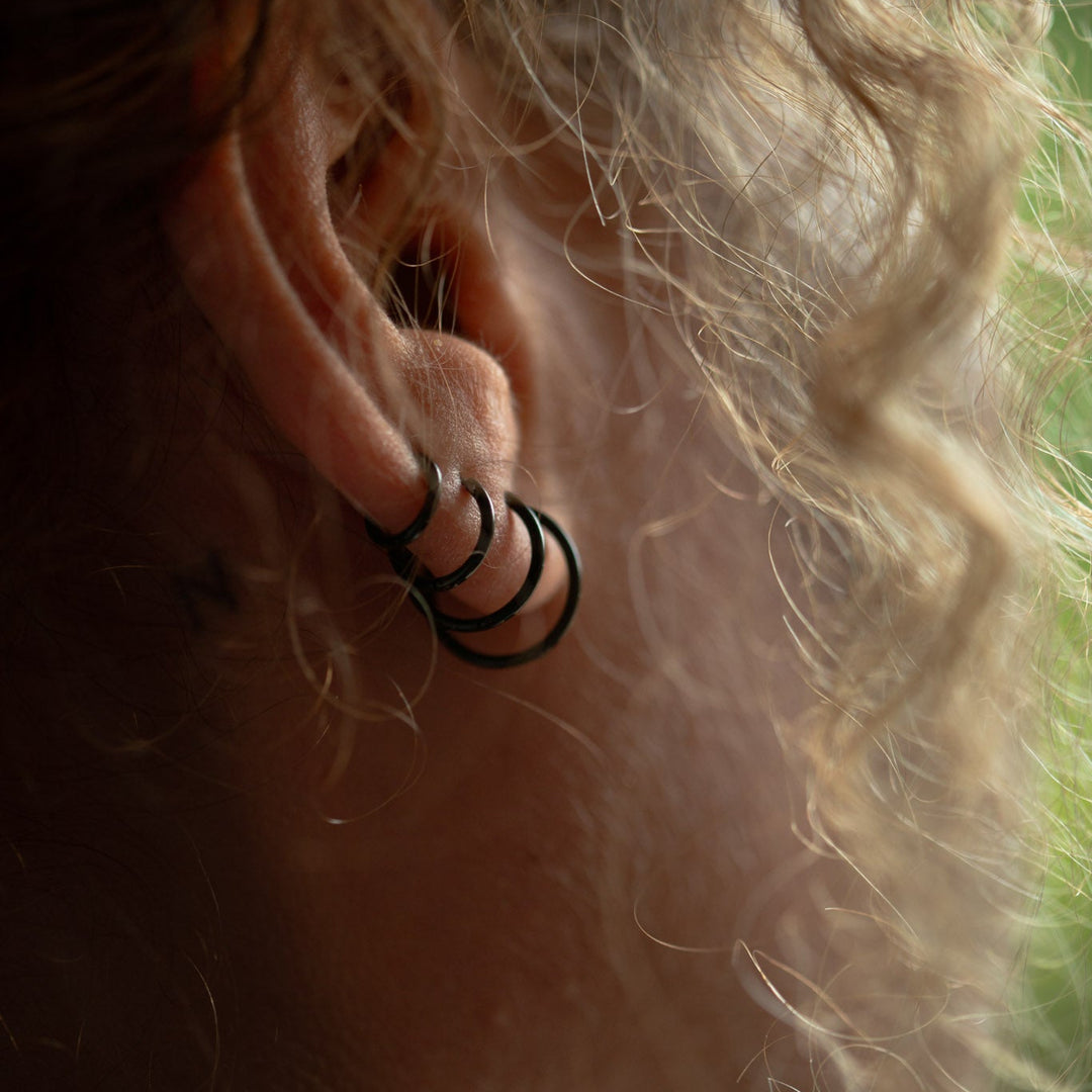 Hoops tynde sorte - titanium - flere størrelser
