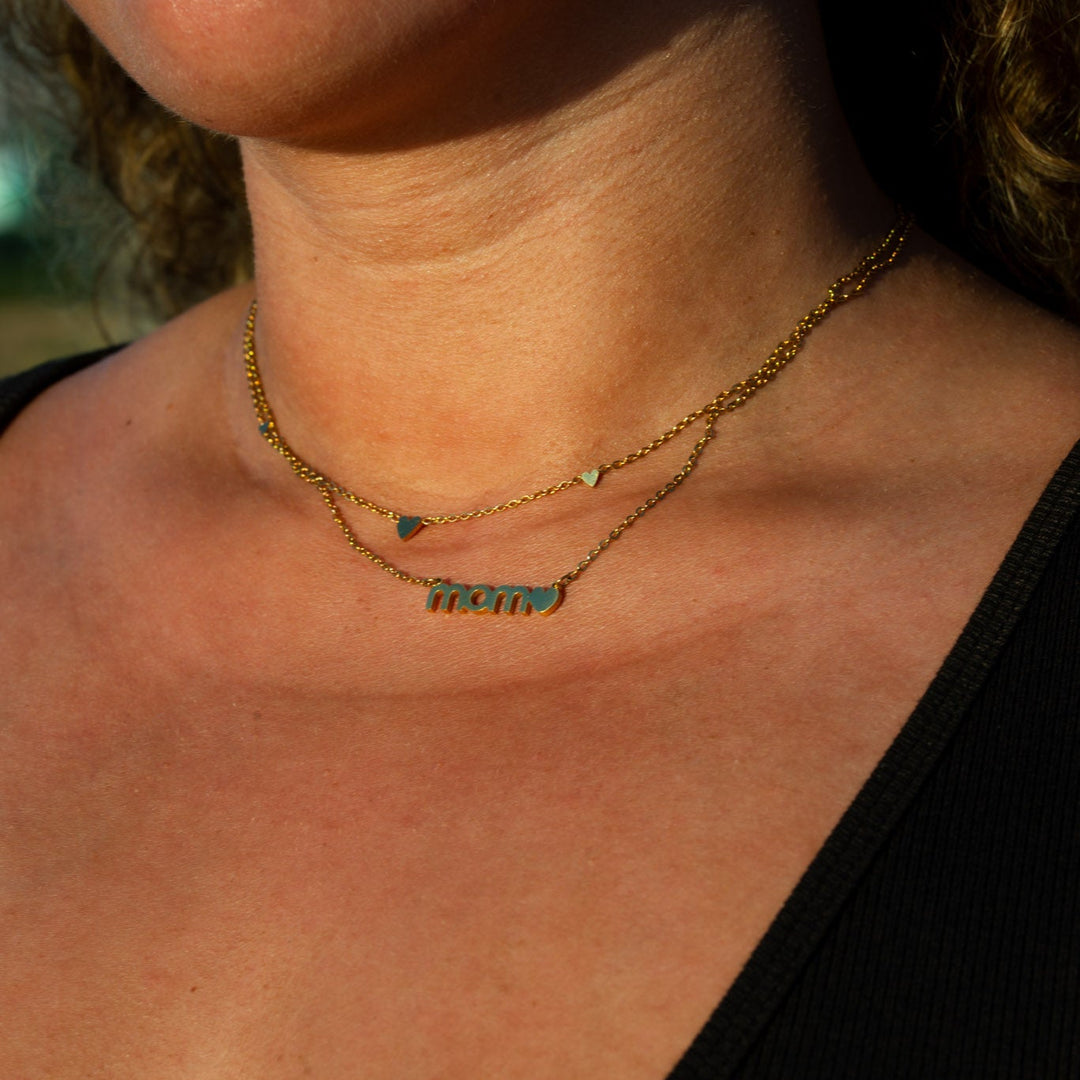 Mom hjerte halskæde - 18 karat forgyldt titanium