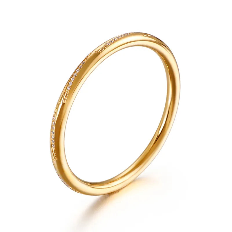 Armring med zirkoner - 18 karat forgyldt titanium