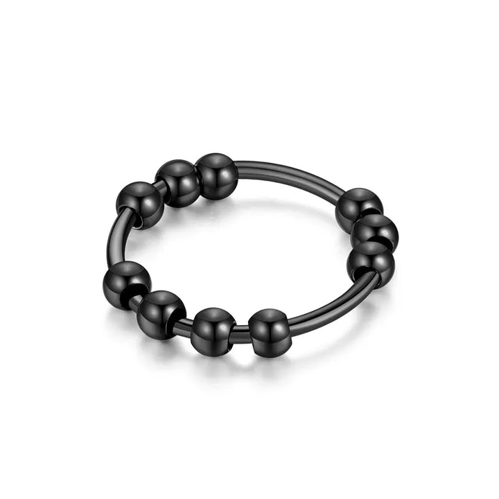 Fidget antistress ring  sortbelagt ædelstål