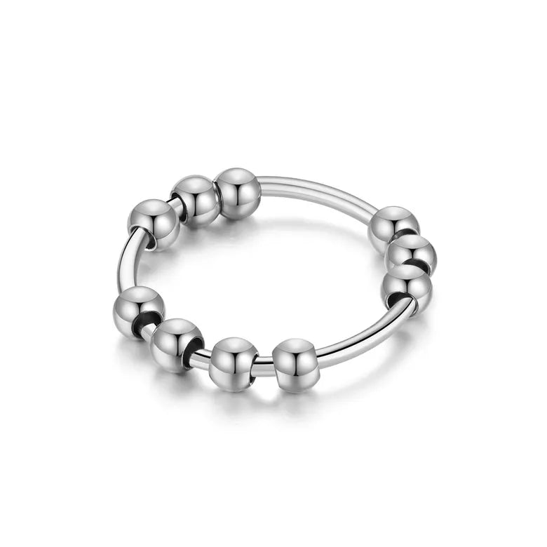 Ringe til mænd fidget antistress ring i rustfrit ædelstål
