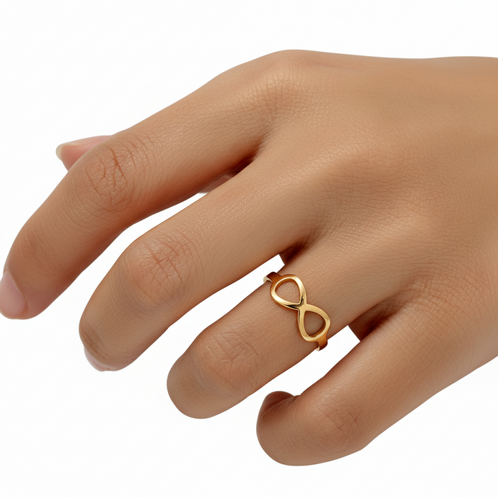 Ring evighedstegn - 18 karat forgyldt ædelstål