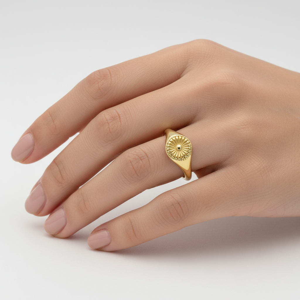 Sol ring - 18 karat forgyldt ædelstål