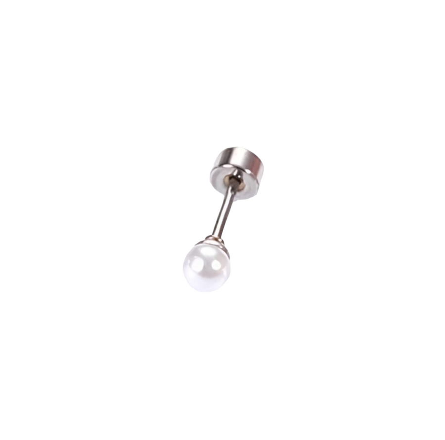 Ørestikker perle med flad lås i rustfrit stål