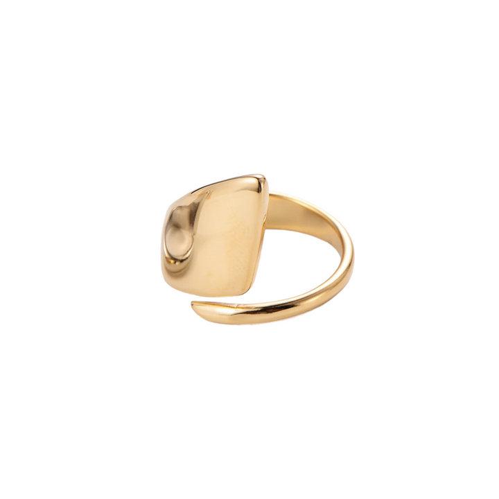 Bred spiral ring - 18 karat forgyldt ædelstål