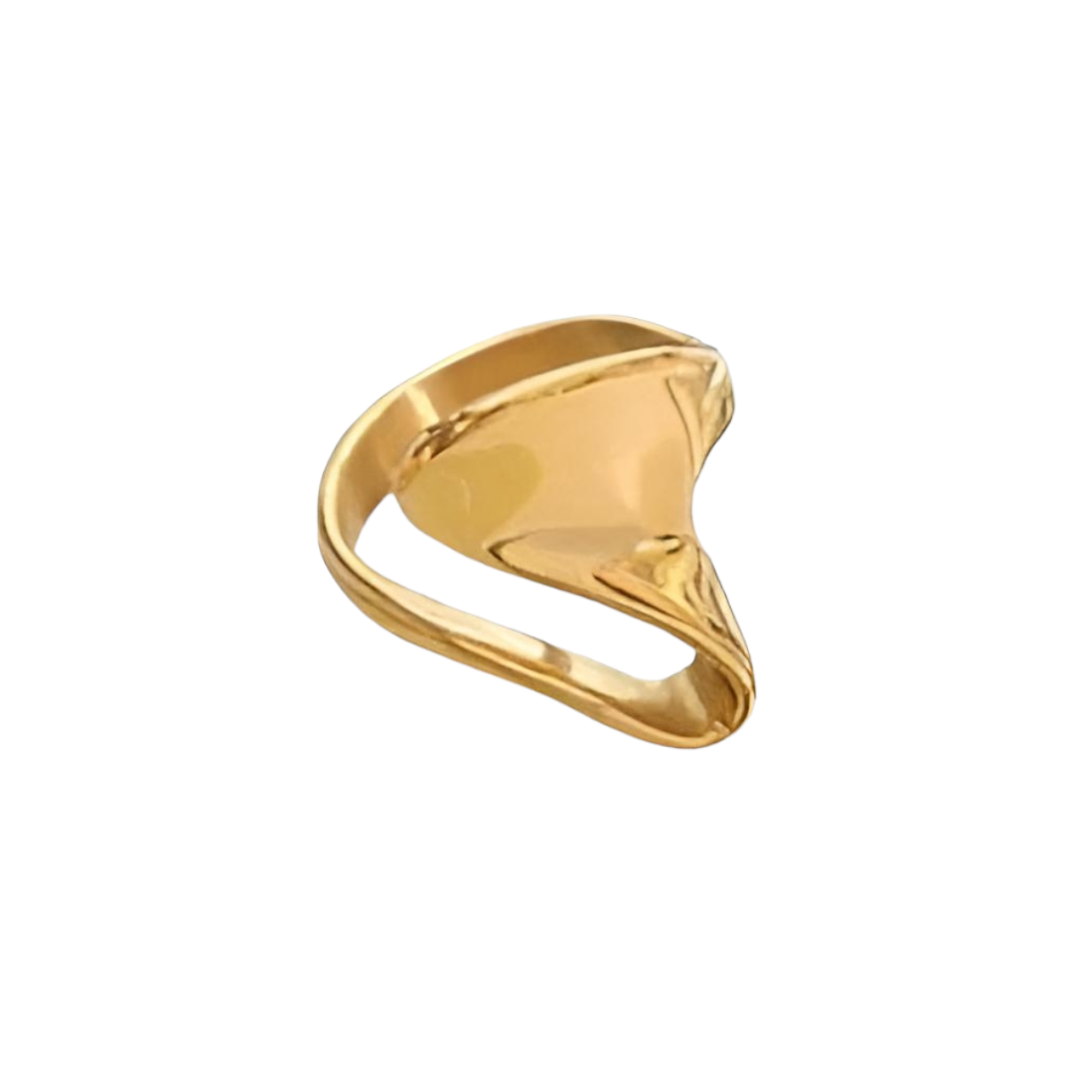 Ring med bred bølge i 18 karat forgyldt titanium