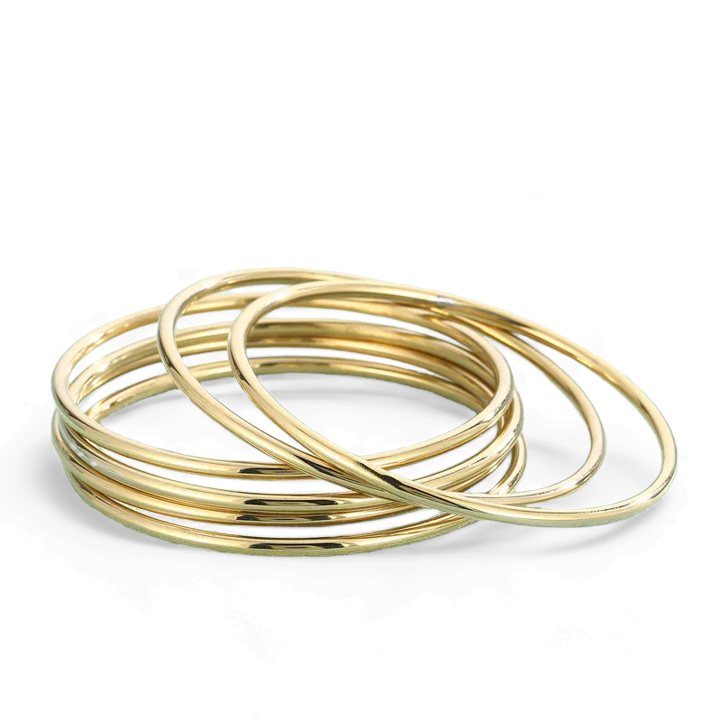 2. Sortering armringe (3mm) - 18 karat forgyldt ædelstål