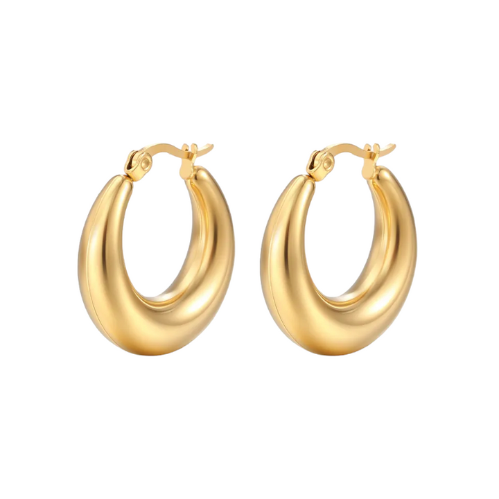 Chunky hule hoops - 18 karat forgyldt ædelstål
