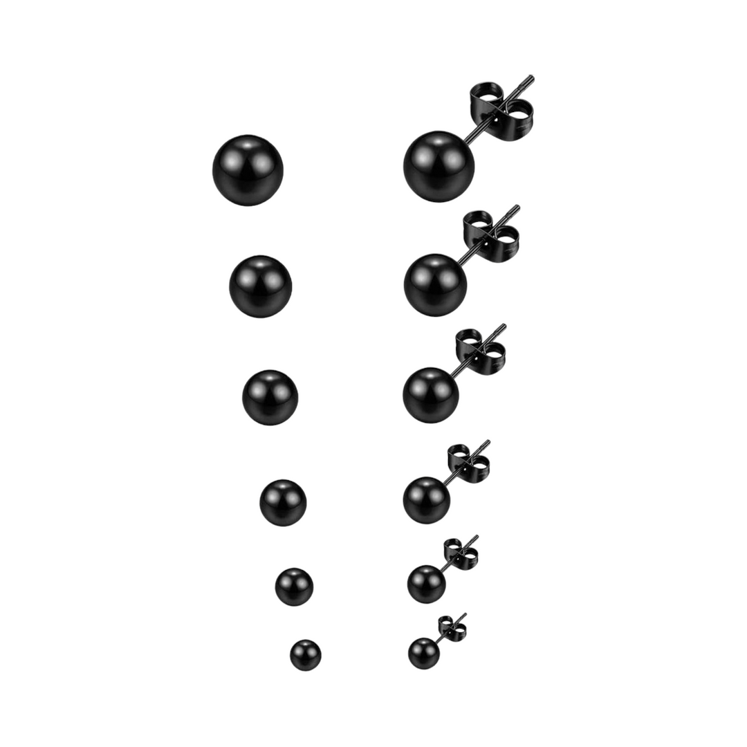 Ørestikker sort kugle - flere størrelser