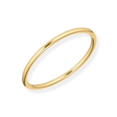 Slank led band ring - 18 karat forgyldt titanium