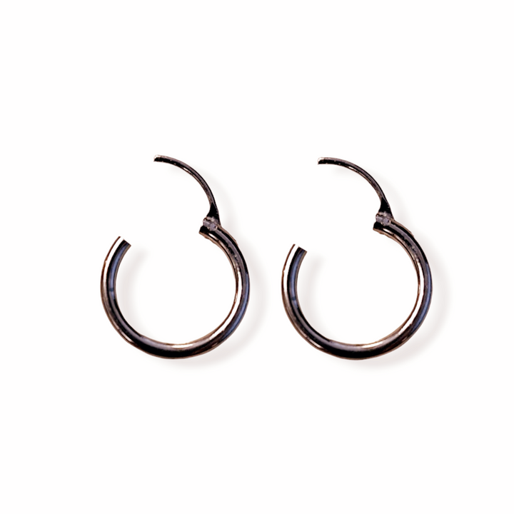 Hoops 1cm. hematit farvet ædelstål