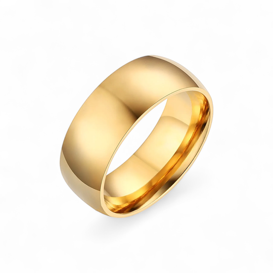 2. Sortering 9mm. band ring - børstet 18 karat forgyldt ædelstål (udstillingsmodel)