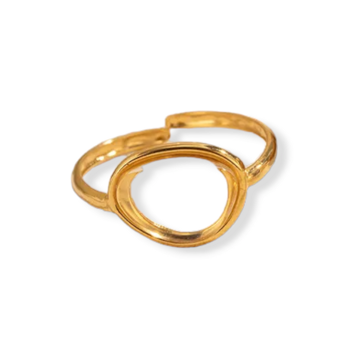 Ring med klar glassten i 18 karat forgyldt ædelstål