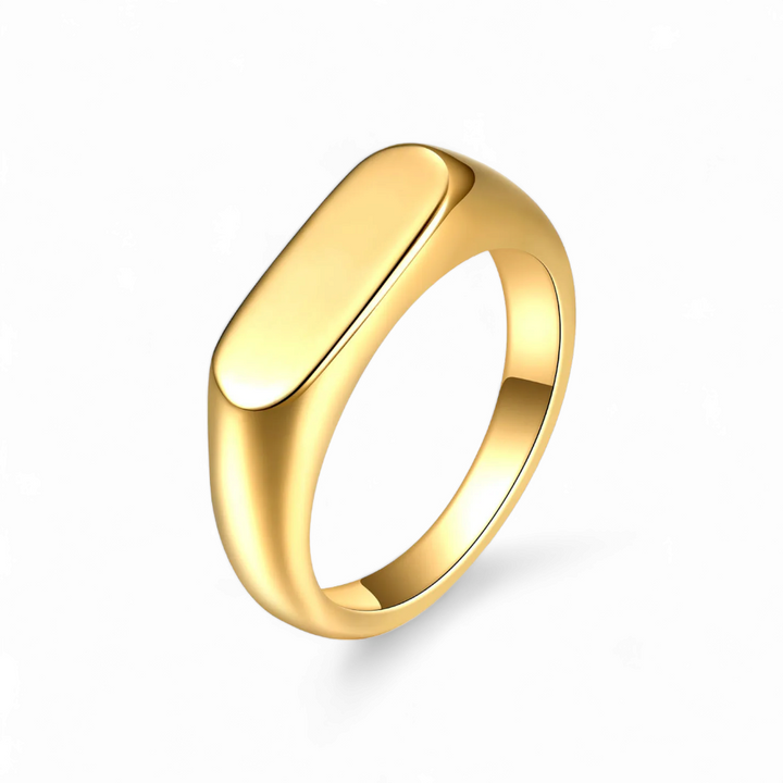 Signet ring - 18 karat forgyldt titanium