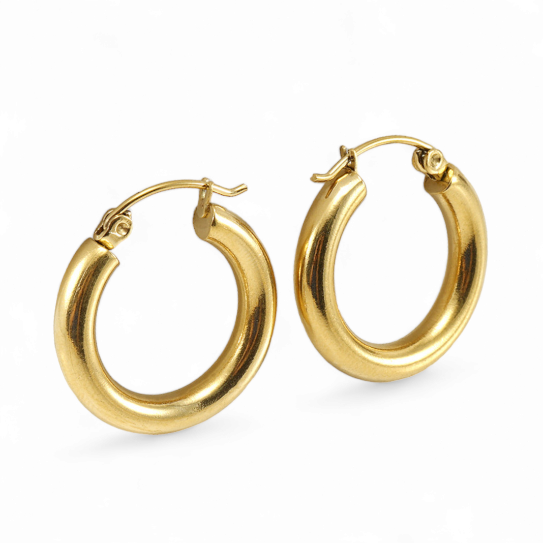 Chunky hoops - 18 karat forgyldt titanium