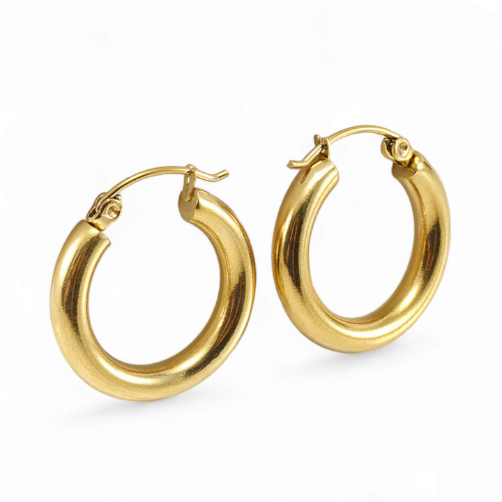 Chunky hoops - 18 karat forgyldt titanium