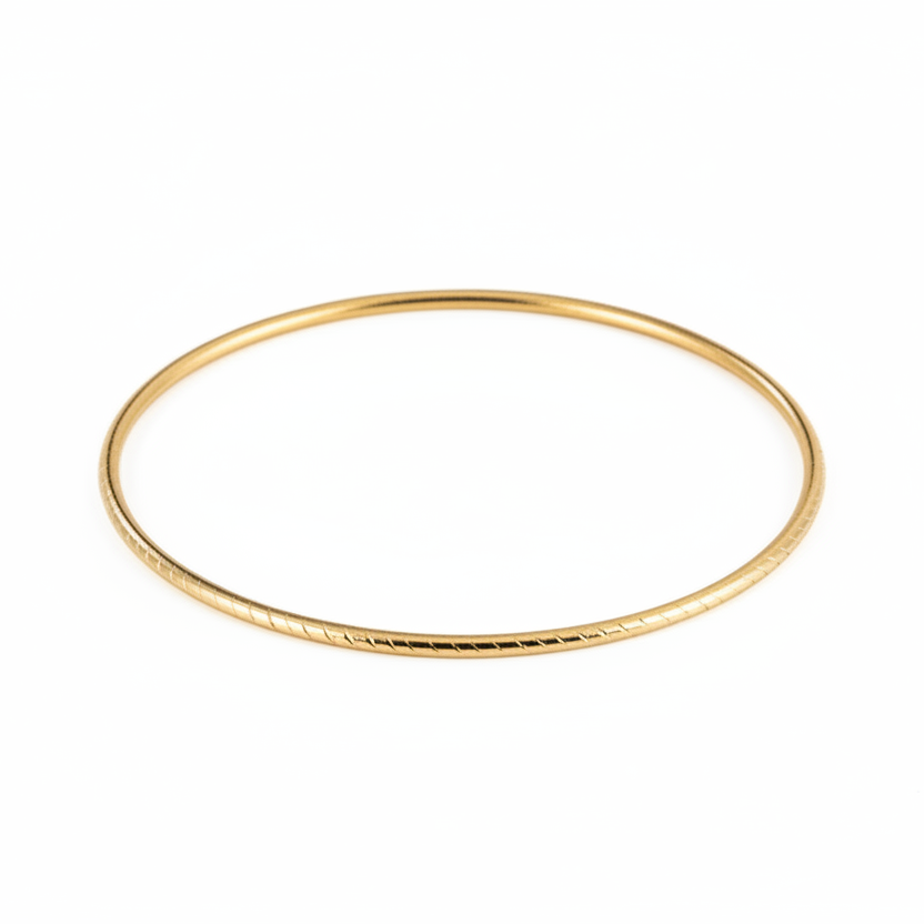 Bangle armring mønstret - 18 karat forgyldt titanium