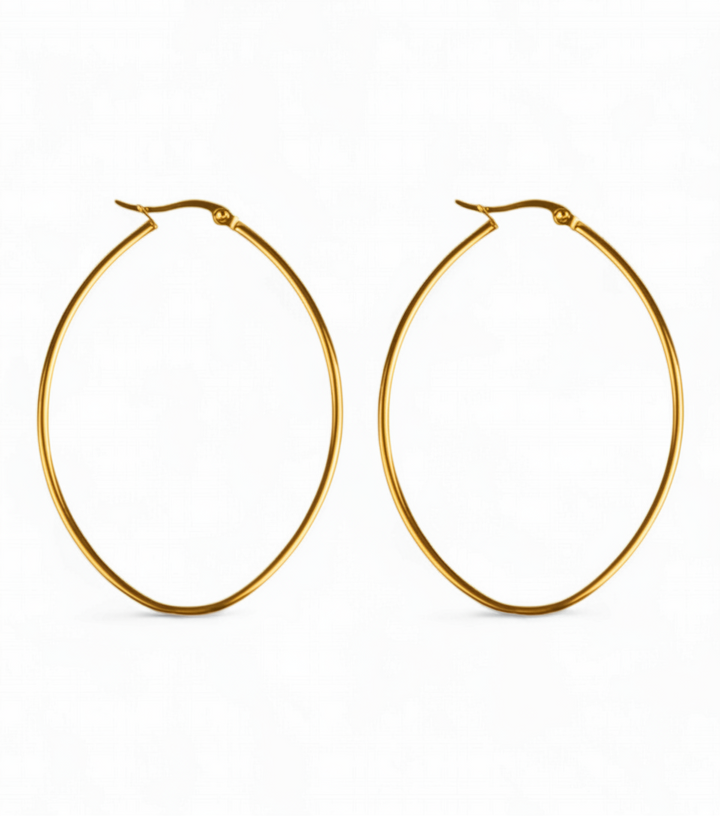 Ovale hoops 5.8cm - 18 karat forgyldt ædelstål