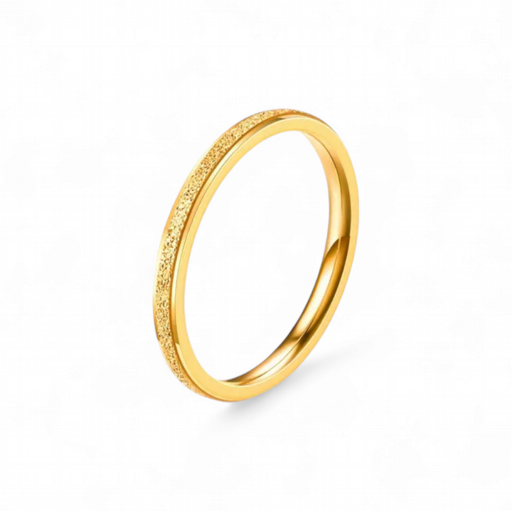 Band ring frostet 2mm - 18 karat forgyldt ædelstål