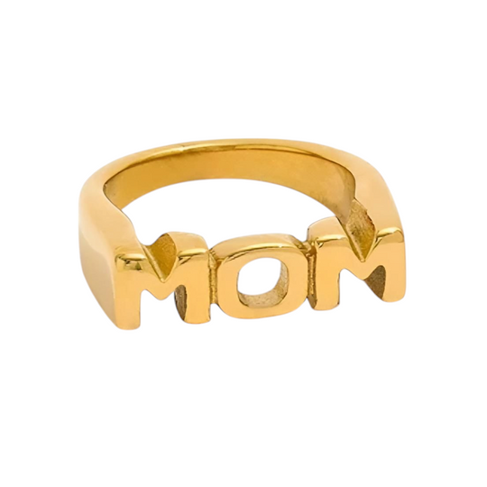 2. Sortering MOM ring - 18 karat forgyldt ædelstål