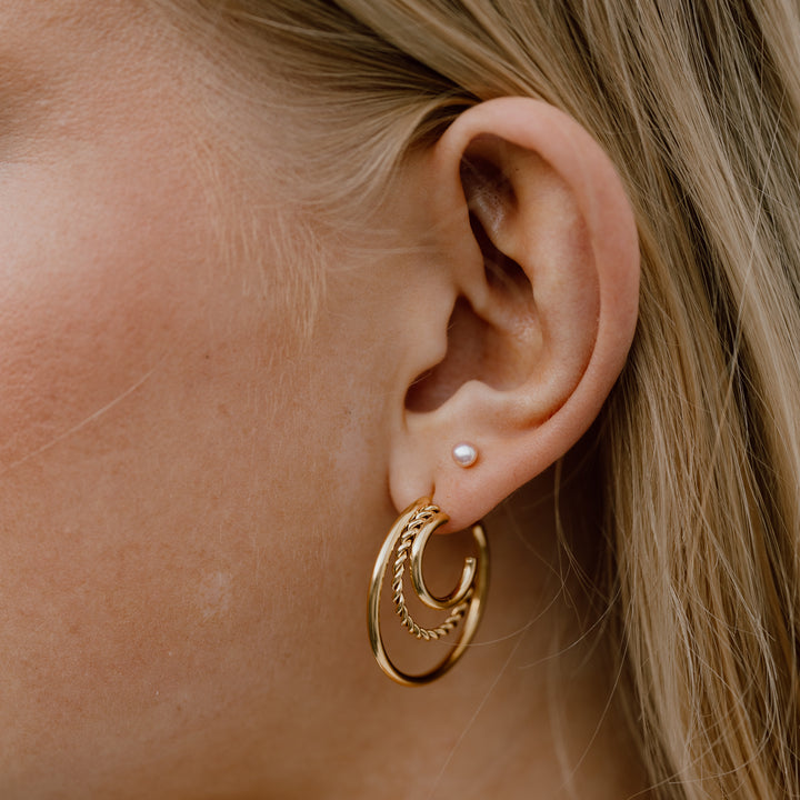 Triple hoops - 18 karat forgyldt rustfrit ædelstål