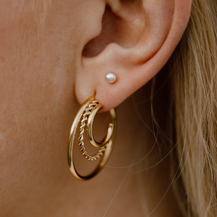 Triple hoops - 18 karat forgyldt rustfrit ædelstål
