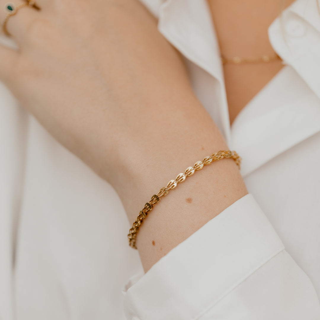 Armbånd u-led i 18 karat forgyldt titanium