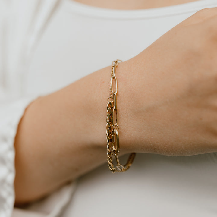 Armbånd multi kæder - 18 karat forgyldt ædelstål