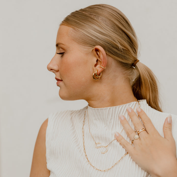 Chunky Hoops (flere Str.) - 18 karat forgyldt ædelstål