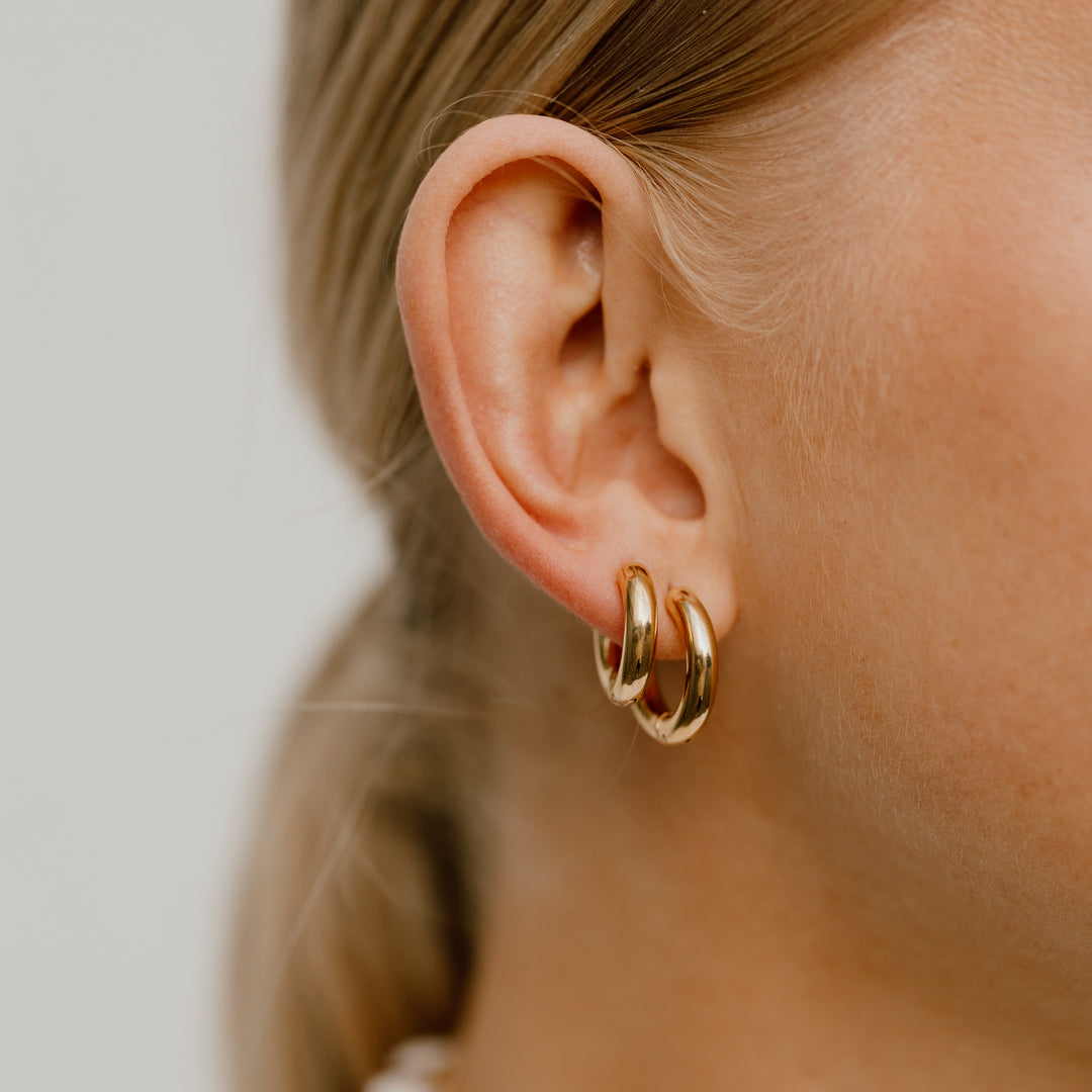 Chunky Hoops (flere Str.) - 18 karat forgyldt ædelstål